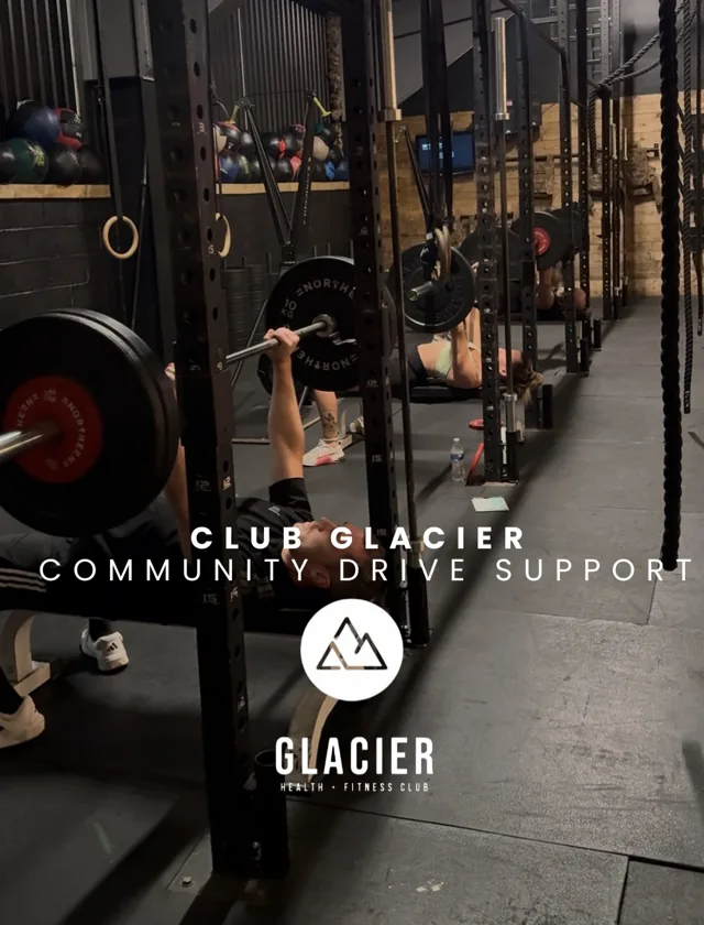 Glacier gym facility with community branding